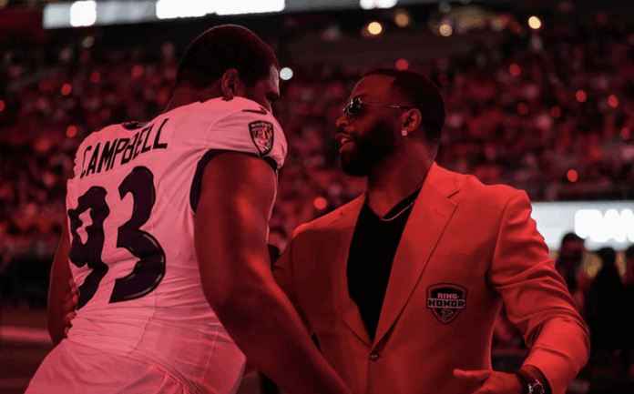John Abraham at Falcons Ring of Honor ceremony Oct. 12, 2026